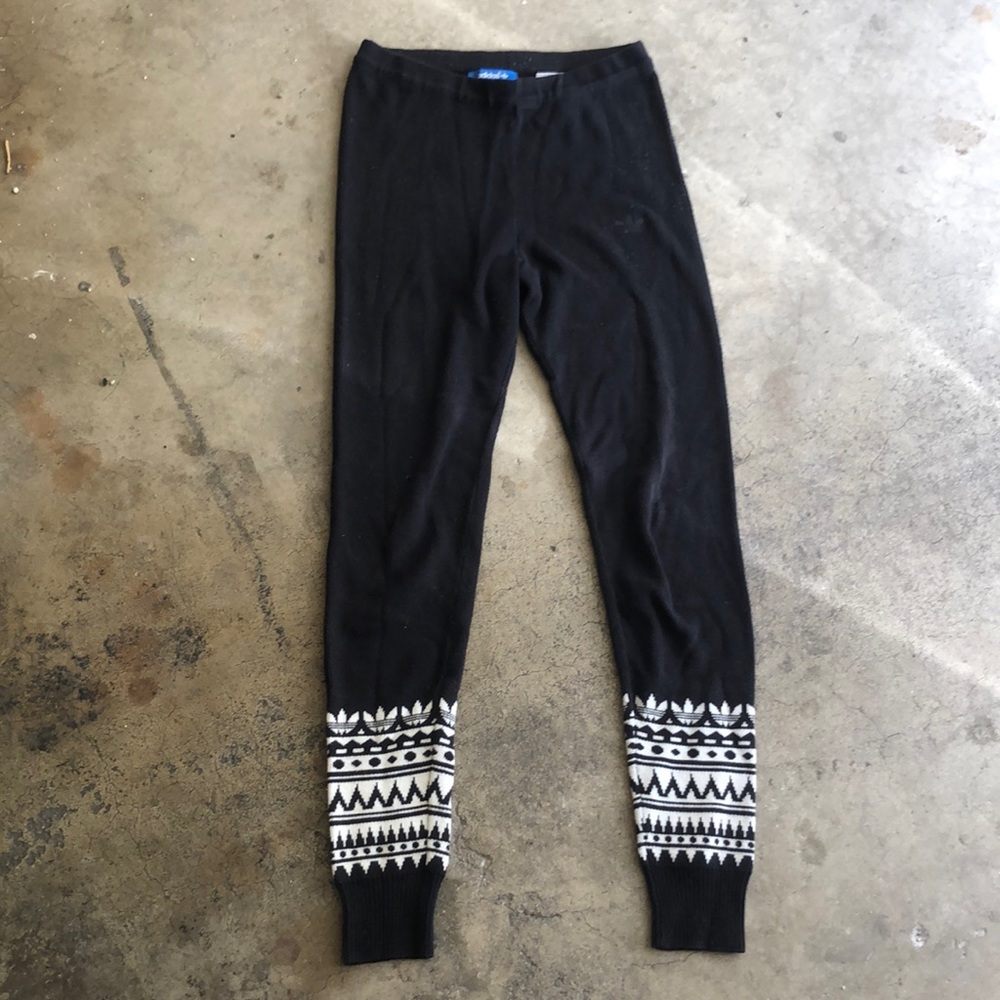 Adidas black knit joggers women’s size small